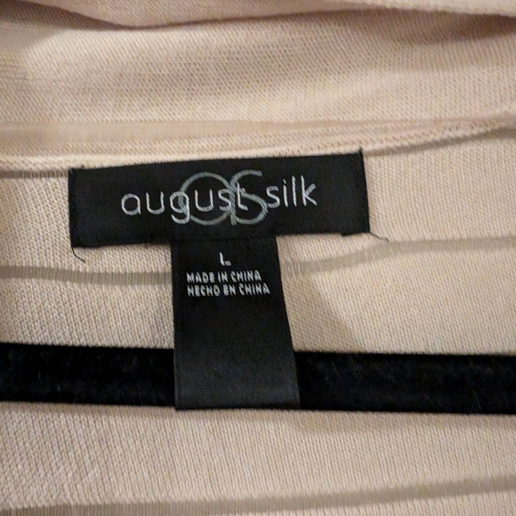 August Silk Open Front Short Sleeve Cardigan Size L - Picture 2 of 5